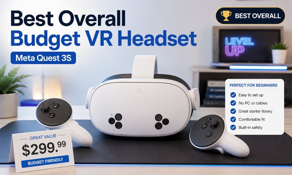 Meta Quest 3S best overall budget VR headset for beginners in 2026