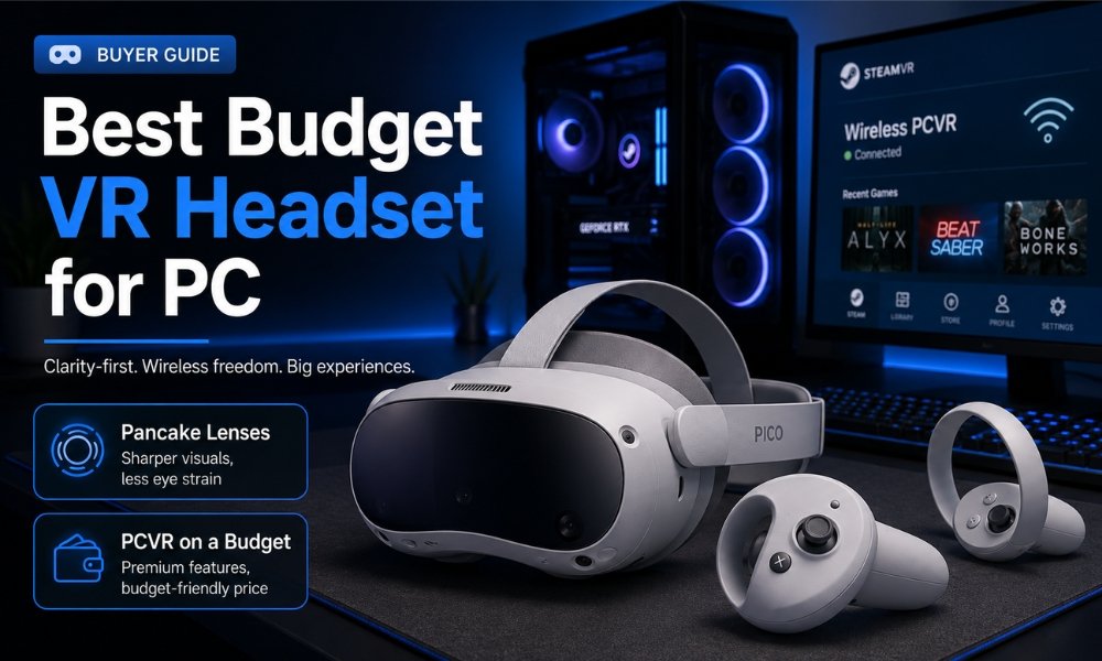 Pico 4 best budget VR headset for PCVR on a budget with pancake lenses