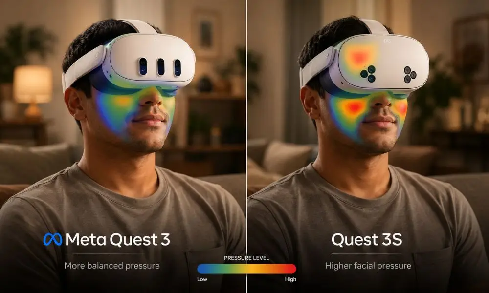 VR headset weight distribution comparison