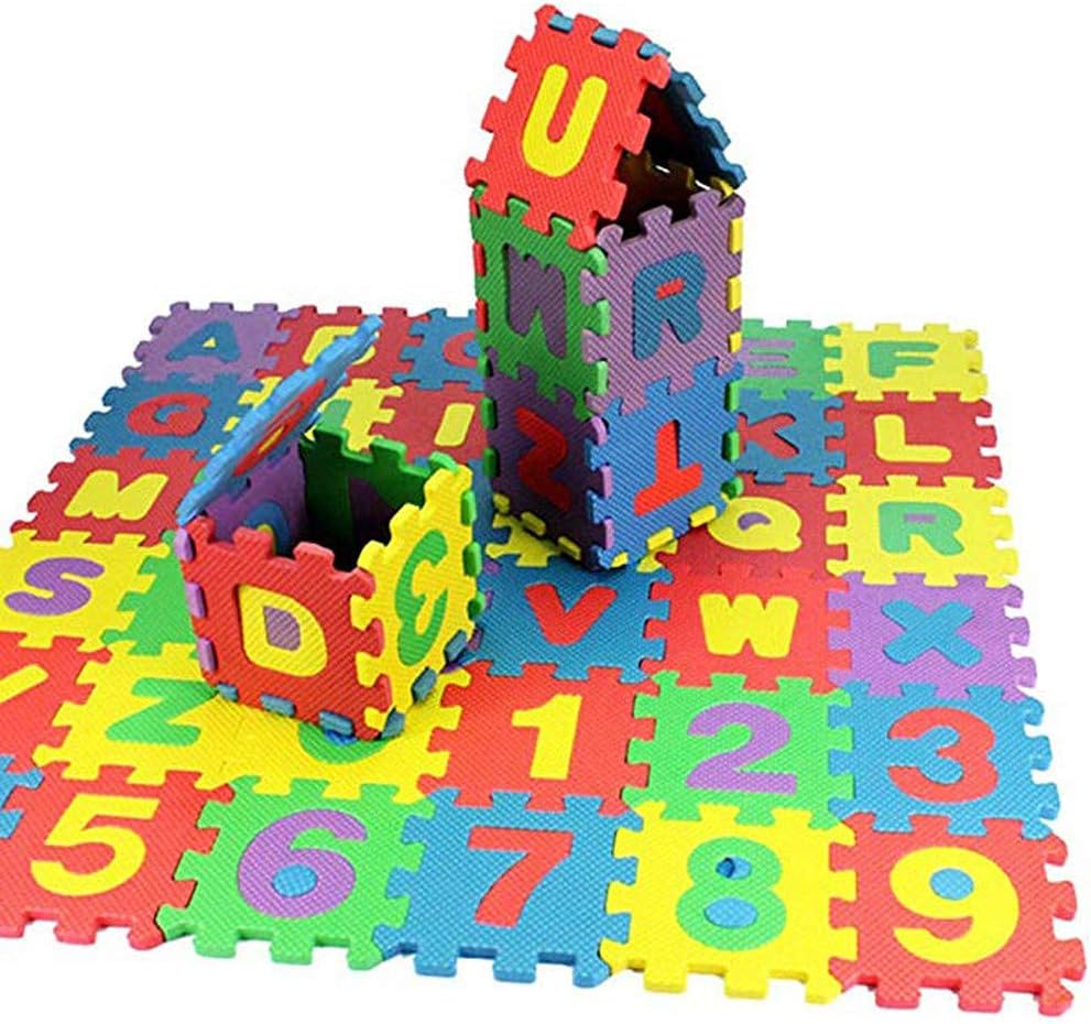 36Pcs Number Alphabet Puzzle Foam Maths Educational Toy Gift, Kids Puzzle Foam Play Mat EVA Floor Tiles with Alphabet and Numbers, Educational Toys, Learning Toys for Children Kids #B