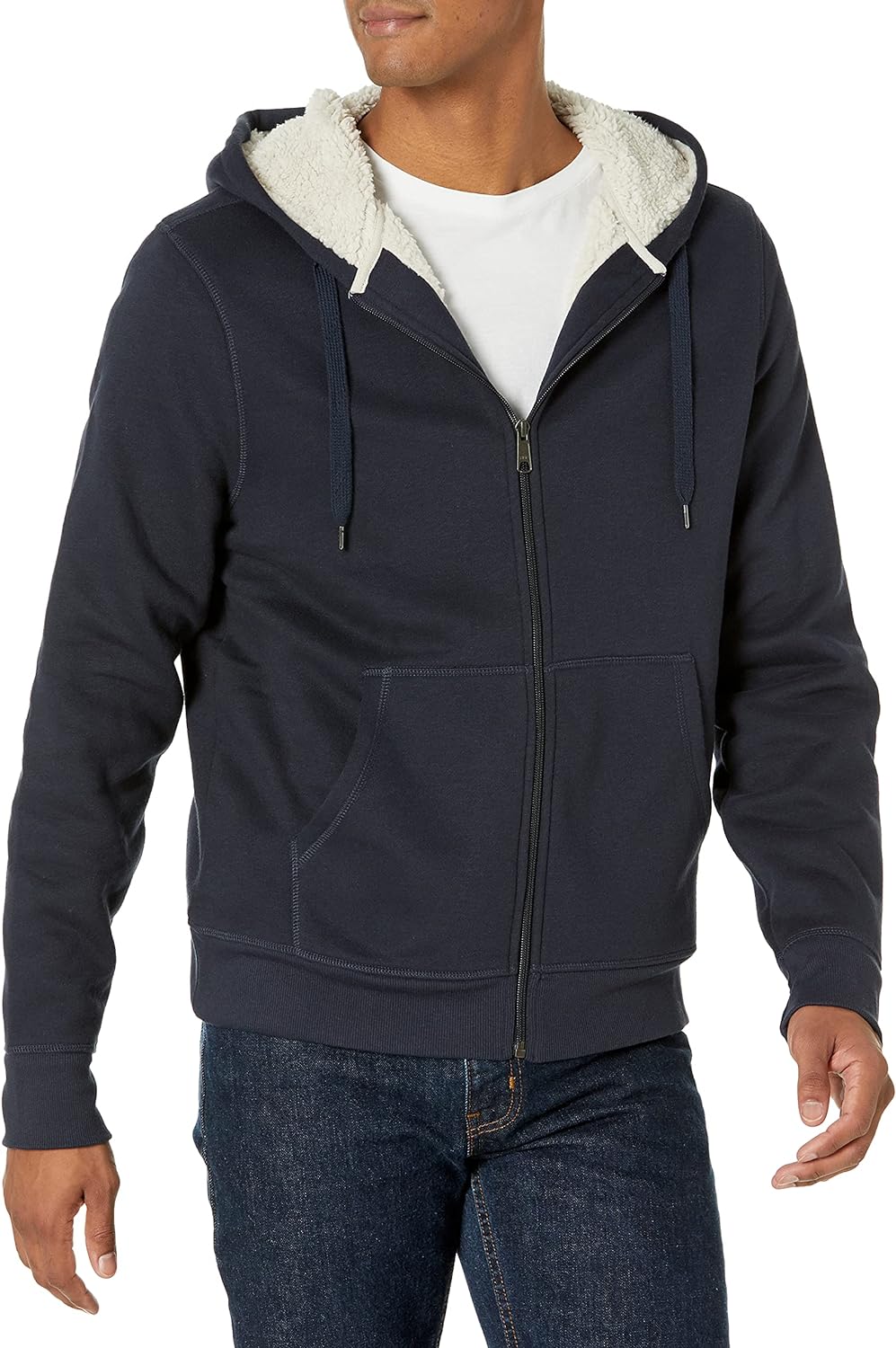 Amazon Essentials Mens Sherpa-Lined Full-Zip Hooded Fleece Sweatshirt