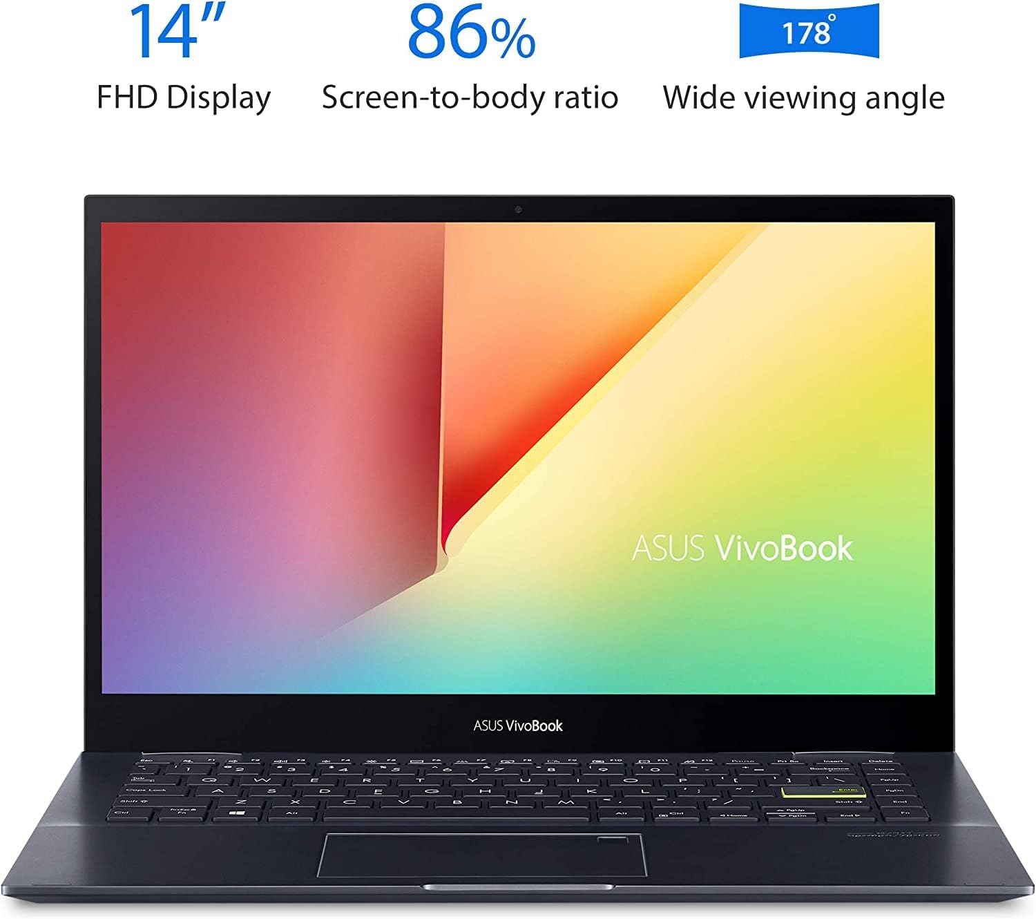 ASUS VivoBook Flip 14 Laptop, Thin and Light 2-in-1 FHD Touch Display, AMD Ryzen 5 5500U, 20GB RAM, 1TB PCIE SSD, Fingerprint Reader, Windows 11 H +GM Accessory, Black
