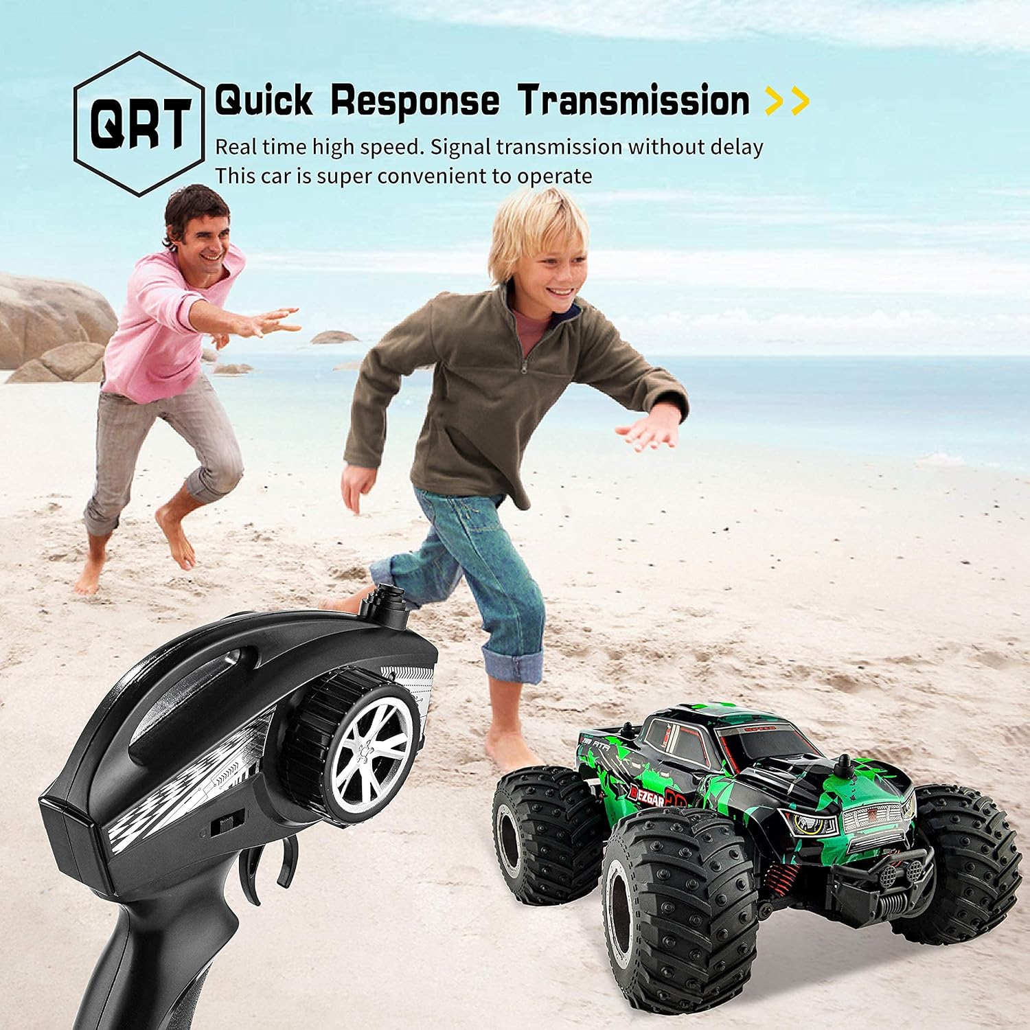 BEZGAR TM201 RC Cars - 1:20 Scale Remote Control Car,2WD Top Speed 15 Km/h Electric Toy Off Road 2.4GHz RC Car Vehicle Truck Crawler with Two Rechargeable Batteries for Boys Kids and Adults