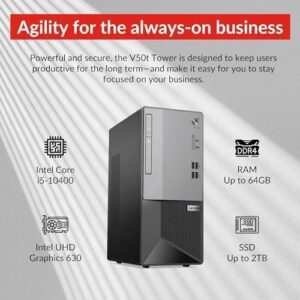 Lenovo V50t Gen 2 Business Tower Desktop, Intel Core i5-1040…