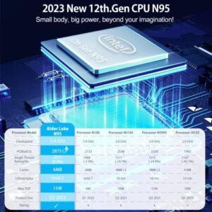 Blackview MP60 Mini PC Intel 12th N95(up to 3.4GHz), Mini De…