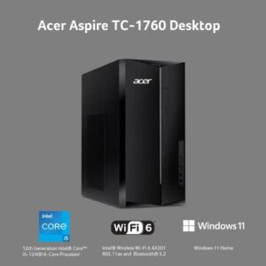 Acer Aspire TC-1760-UA92 Desktop | 12th Gen Intel Core i5-12…