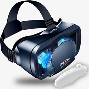 VR Headset with Controller Adjustable 3D VR Glasses Virtual …