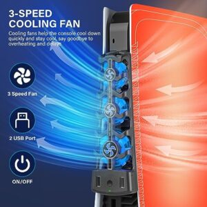 Cooling Fan for PS5,Cooler Fan with 3-Speed Quiet Fan,RGB Li…