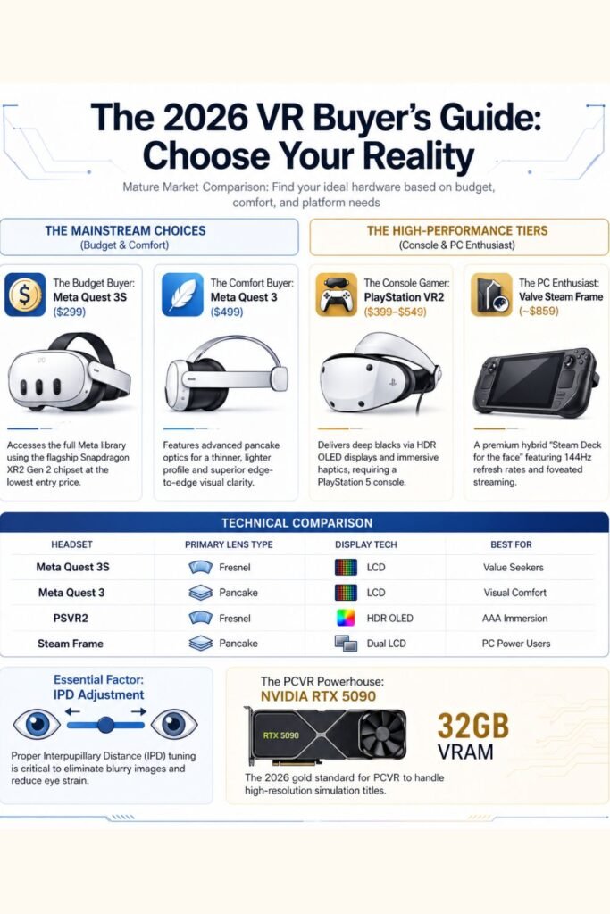 Infographic showing different beginner VR buyer personality types