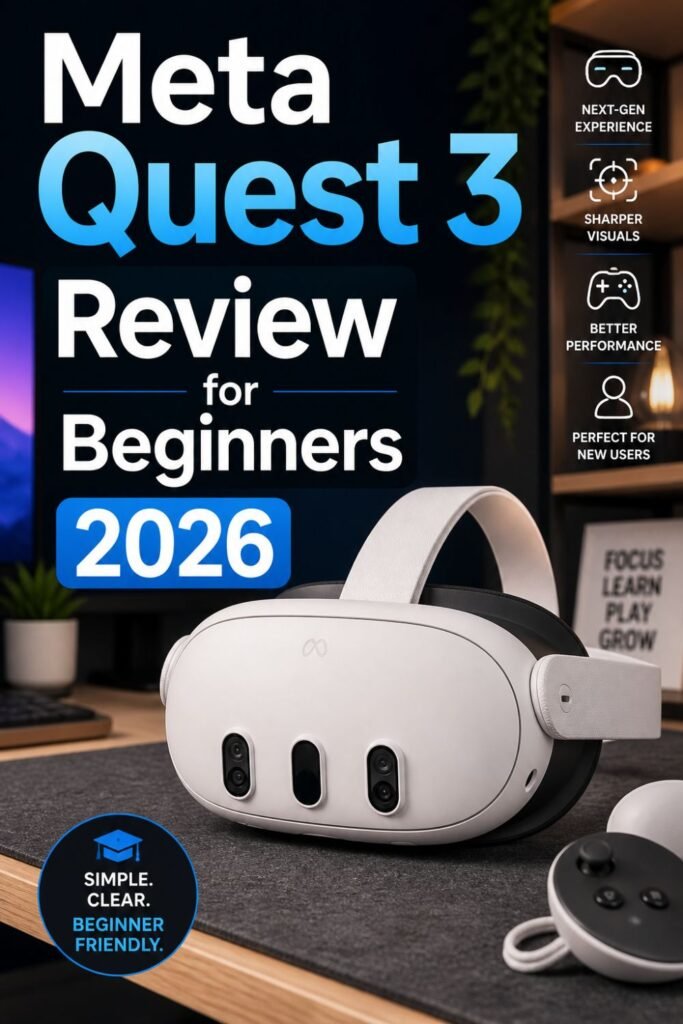Pinterest graphic for Meta Quest 3 beginner review