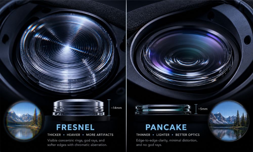Pancake lenses versus Fresnel lenses comparison for VR buyers